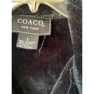 Coaco New York Womens Black Faux Fur Lined Jacket Size Large